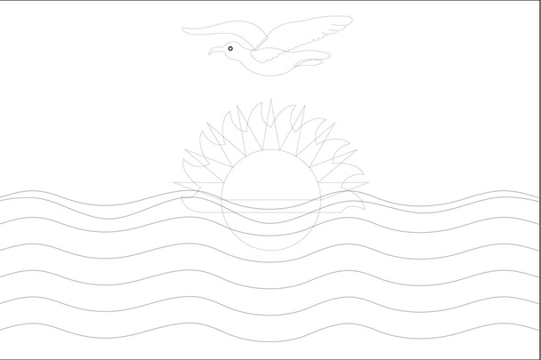 キリバス共和国の国のスケルトンの旗イラスト - ベクター画像