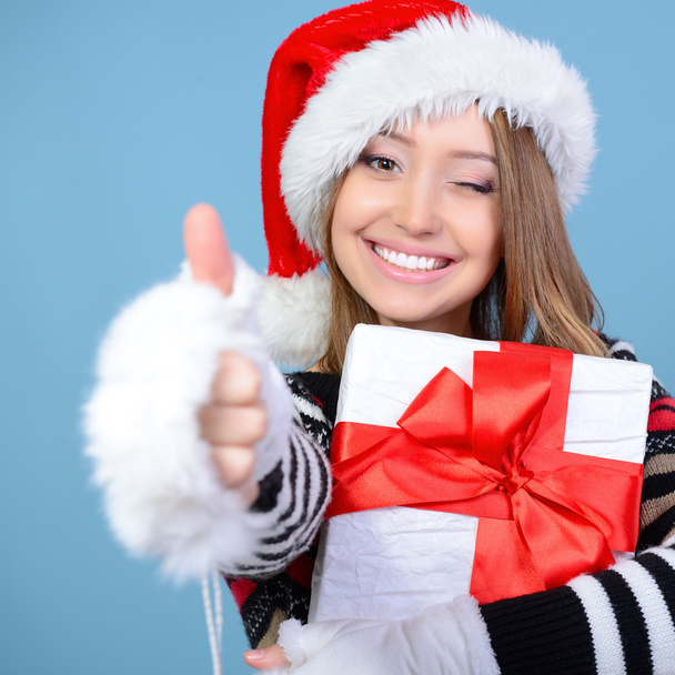 happy young Christmas woman - Foto, Imagem