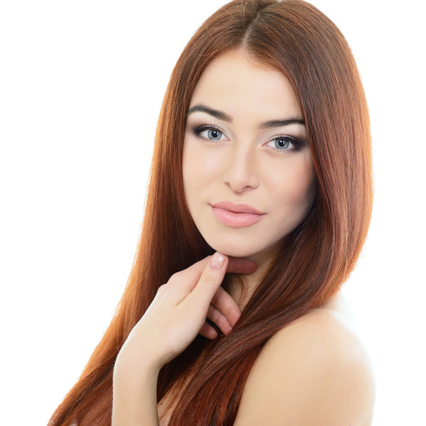 woman with red hair and blue eyes - Φωτογραφία, εικόνα