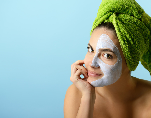 young woman with facial mask - Photo, Image