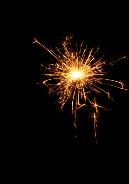Beautiful sparkler on black background - Фото, зображення