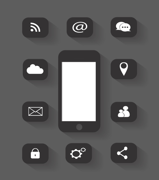 Mobile phone icon vector - Vektor, Bild