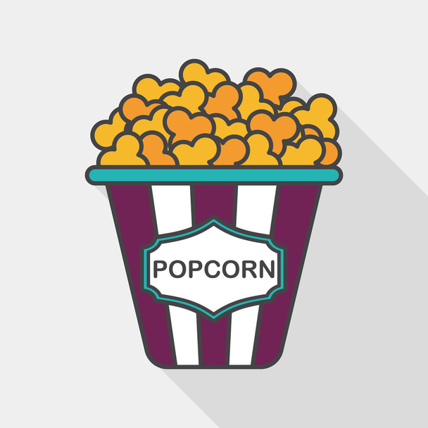 Popcorn tasainen kuvake pitkä varjo, eps10
 - Vektori, kuva