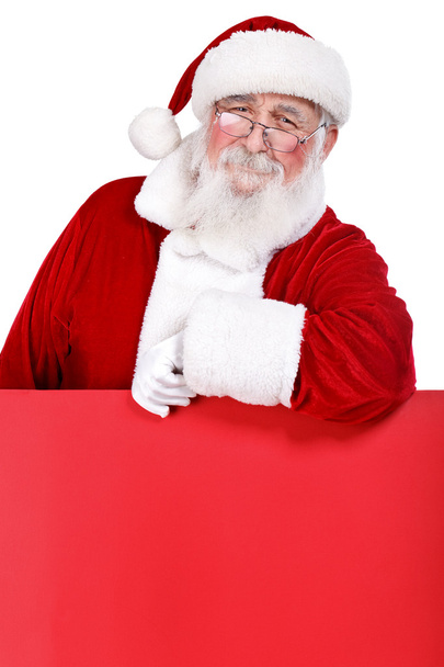 Santa wit blank billboard - 写真・画像