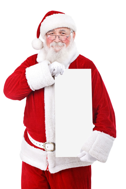 Santa holding banner - 写真・画像