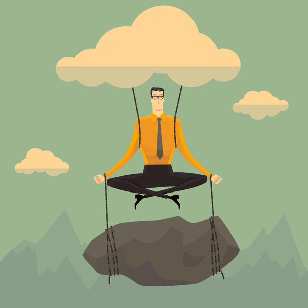 Businessman in the sky position. - Vector, Image