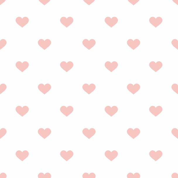 Tile vector pastel pattern with hearts on white background - Вектор,изображение