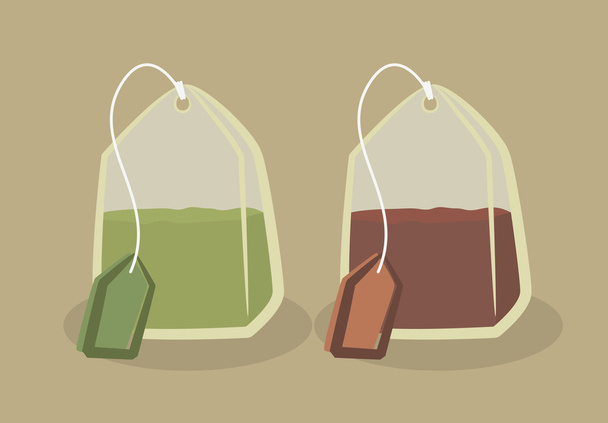sacos de chá coloridos
 - Vetor, Imagem