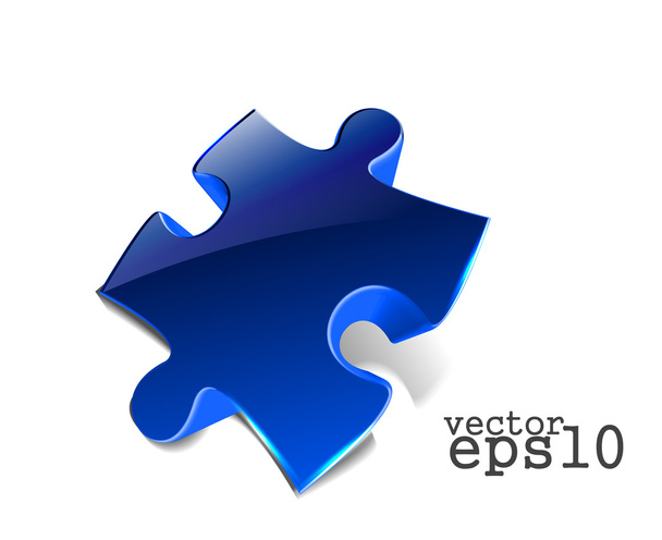 3d glossy puzzle web icon - Vector, Image