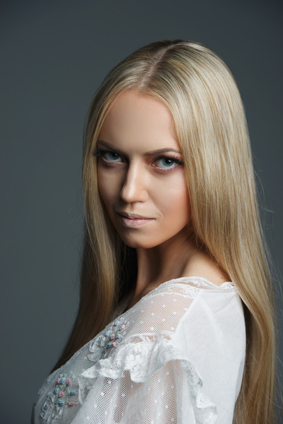 photo of beautiful blonde girl - Fotoğraf, Görsel