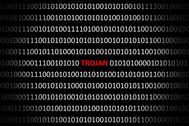 Trojan virüs ile ikili kod - Fotoğraf, Görsel