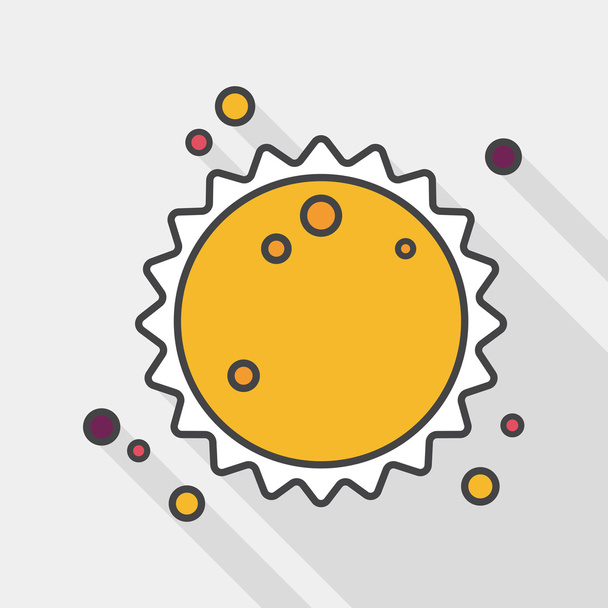 Space sun flat icon with long shadow,eps10 - Vector, afbeelding