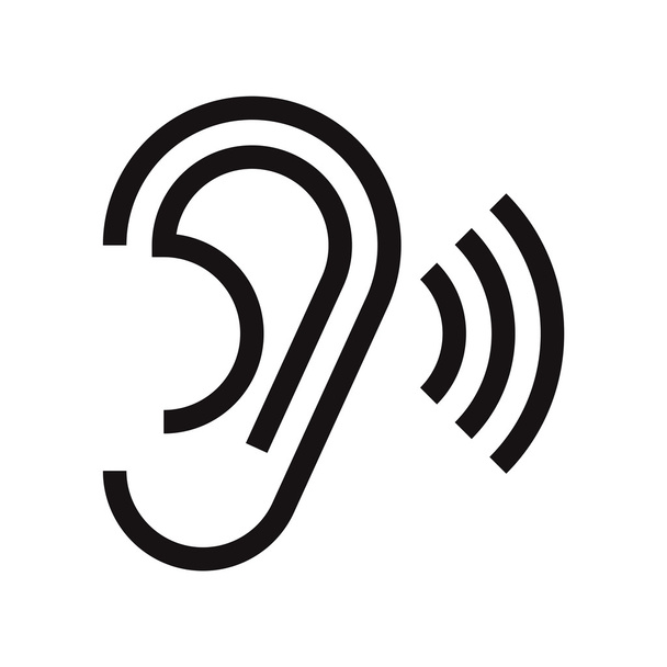 fül ikon - Vektor, kép
