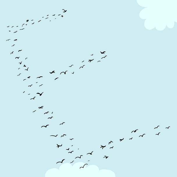 Pták formace v E - Vektor, obrázek