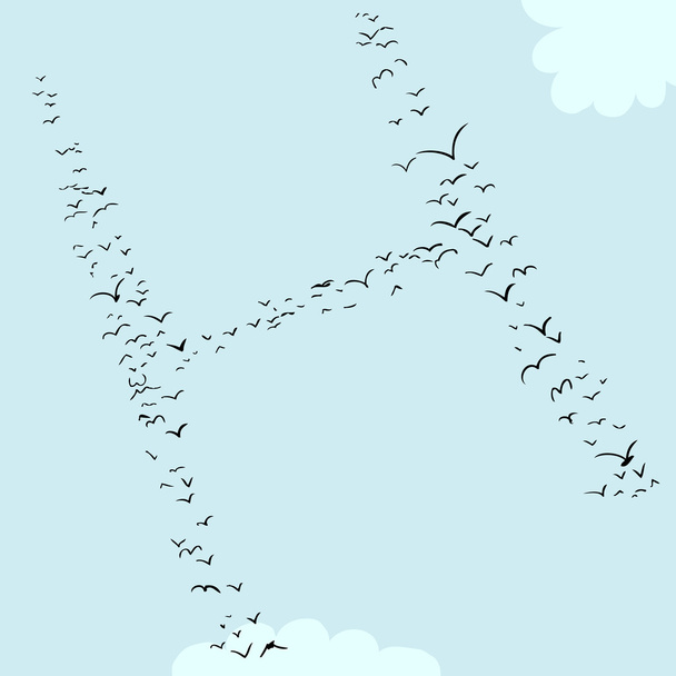 Vogel vorming In H - Vector, afbeelding