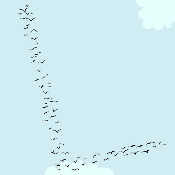 Formazione di uccelli in L
 - Vettoriali, immagini
