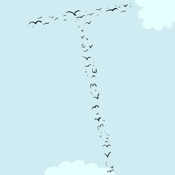 Bird Formation In T - Vector, Image
