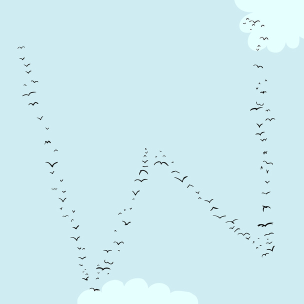 Σχηματισμό πουλί στο W - Διάνυσμα, εικόνα