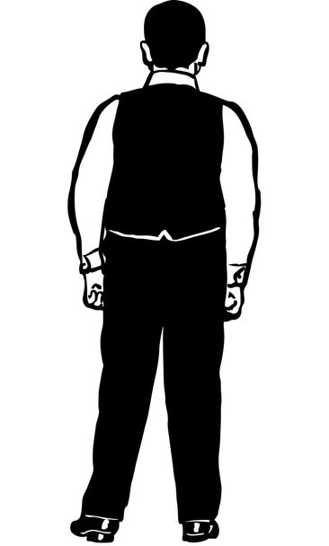 young man in a vest back to us - Vector, Imagen