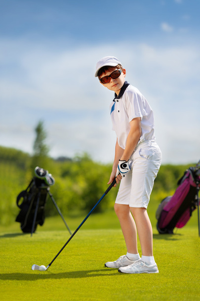 Portrait of boy golfer  - Fotó, kép