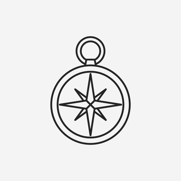 compass line icon - Vector, afbeelding