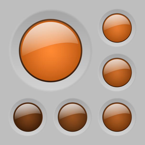 διανυσματικά κουμπιά πορτοκαλί γυαλί - Διάνυσμα, εικόνα