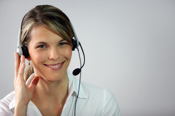 Female call-center worker - Photo, Image
