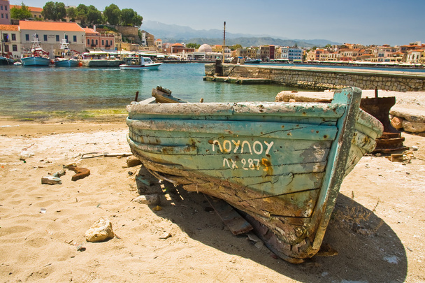 Boat on beach in Chania - Photo, Image