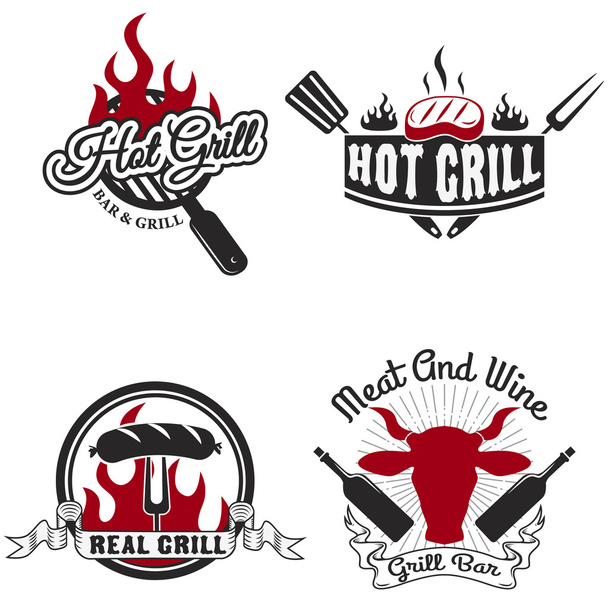 grill labels - Vetor, Imagem