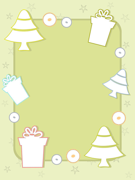 Trendy card with funky Christmas tree and gift boxes. Vector il - Vektor, obrázek
