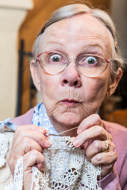 Elder woman with crochet - Foto, immagini