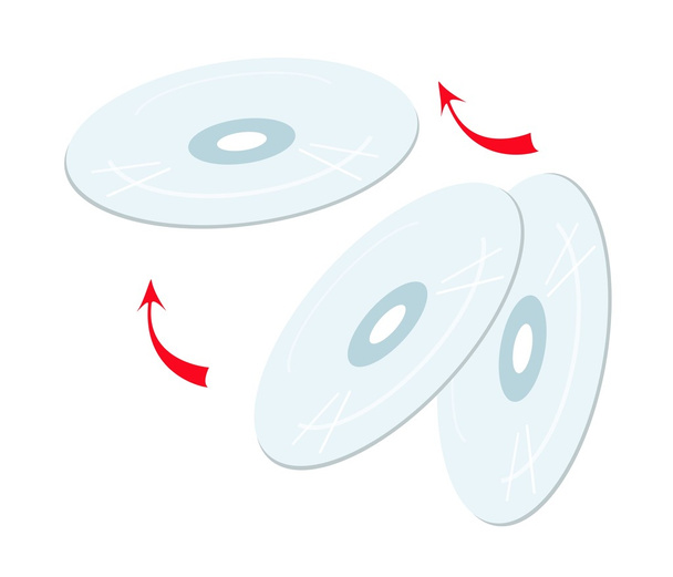 Disco compacto de CD o DVD sobre fondo blanco
 - Vector, Imagen