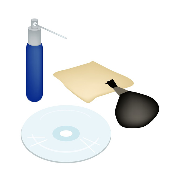 CD або DVD з прибиральними аксесуарами та рішеннями
 - Вектор, зображення