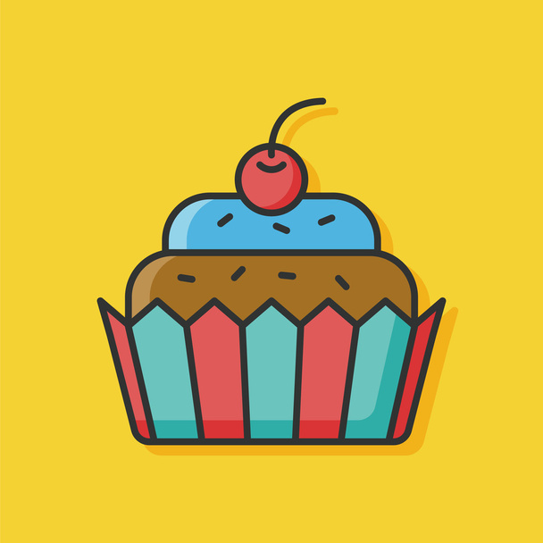cupcake color line icon - Vettoriali, immagini