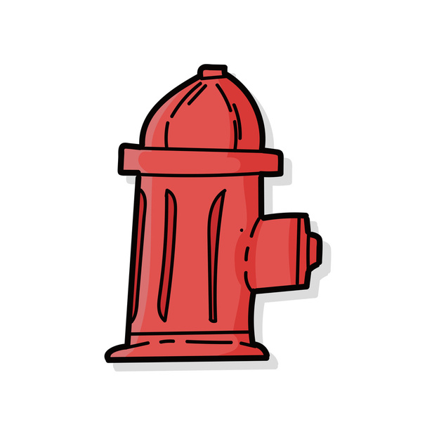 Fire hydrant color doodle - Вектор,изображение