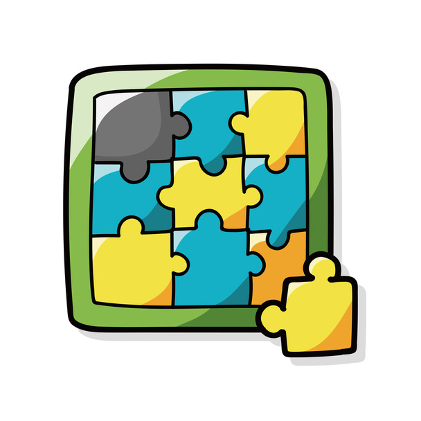 puzzle doodle - Wektor, obraz