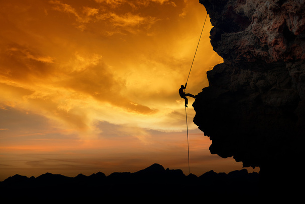 Rock Climber at Sunset - Foto, immagini