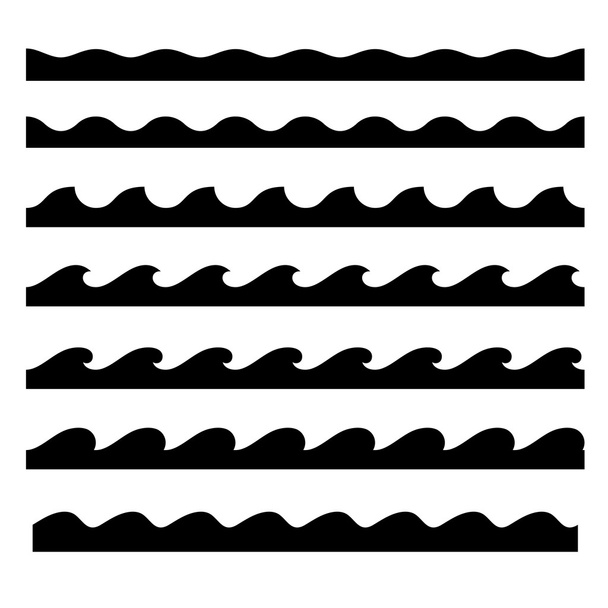 Conjunto de patrones de onda sin costura. Plantilla vectorial
 - Vector, Imagen