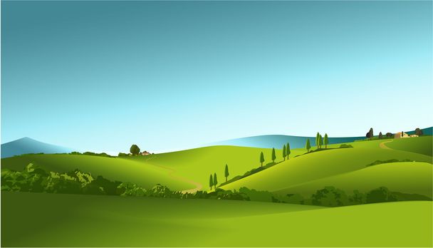 Rural landscape - Vector, Image