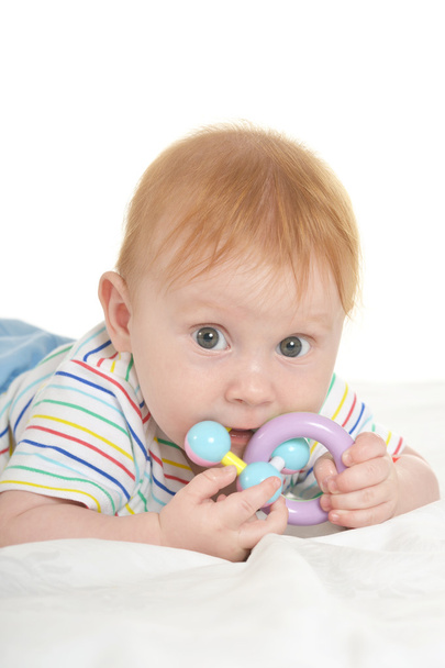 Adorable baby boy  with toy - Фото, изображение