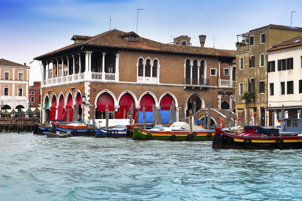canal grande mit booten, venedig, italien - Foto, Bild