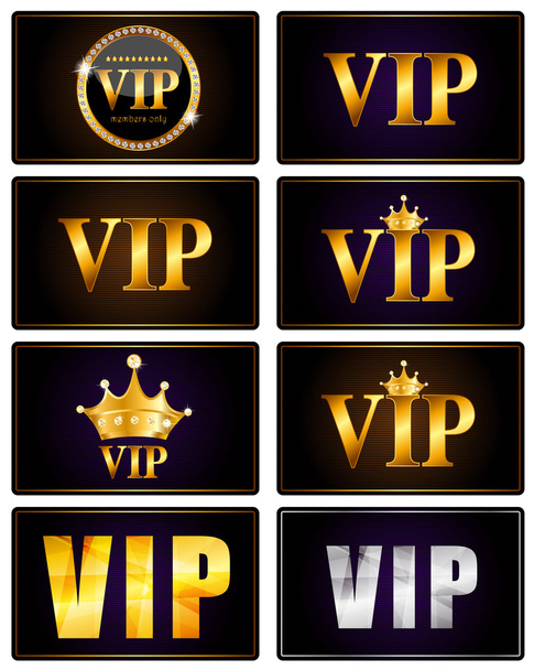 Miembros VIP Tarjeta Set Vector Ilustración
 - Vector, imagen
