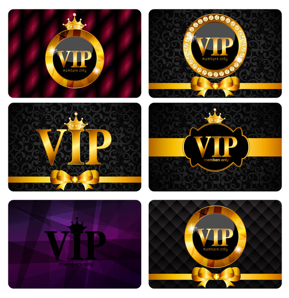 VIP Members Card Set Vector Illustration - Vector, Image