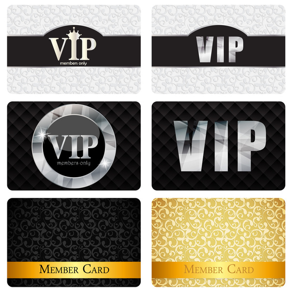 Membros VIP Card Set Vector Ilustração
 - Vetor, Imagem