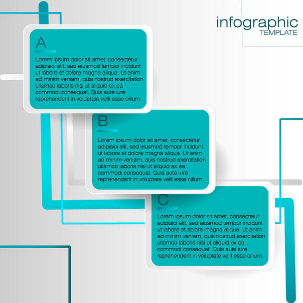 Infografik-Vorlage mit blauen Etiketten - Vektor, Bild