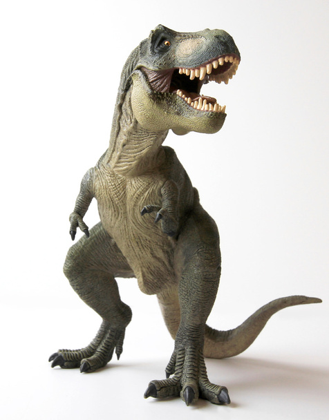 Un dinosauro rex tirannosauro con ganasce spalancate
 - Foto, immagini