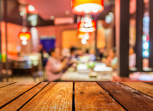blur image of restaurant or food center with light bokeh  - Photo, Image