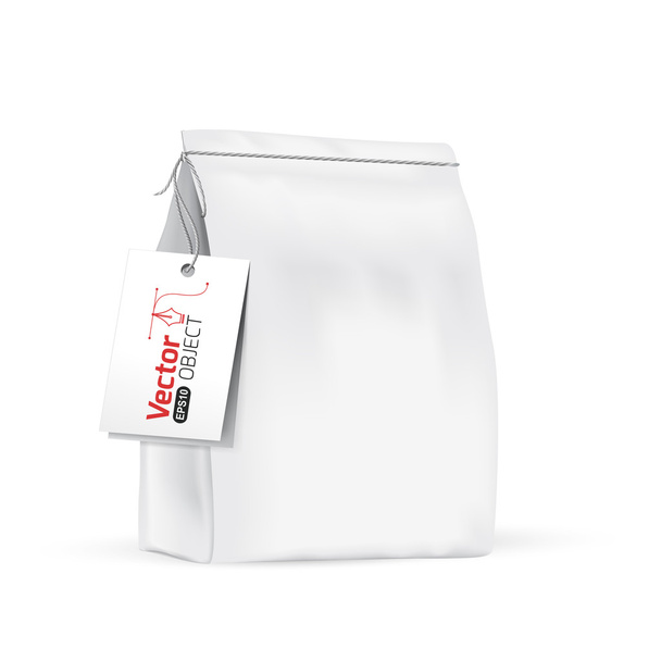 Bolsa de papel blanco para productos a granel
, - Vector, imagen