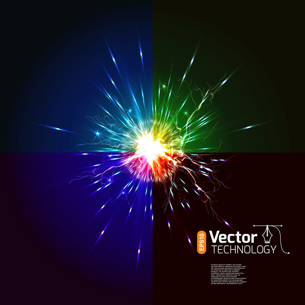 tech discharge sparks - Vector, Image