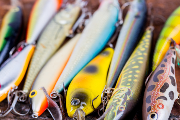 selective focus closeup fishing bait wobbler - Fotografie, Obrázek